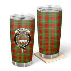 Clan Grierson Tartan Crest Tumbler SI24 Clan Grierson Tartan Today   