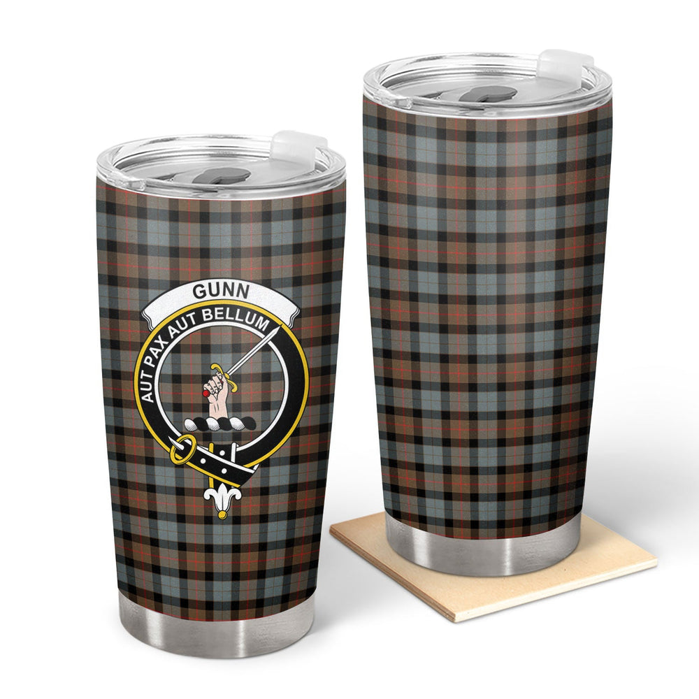 Clan Gunn Weathered Tartan Crest Tumbler GG48 Clan Gunn Tartan Today   