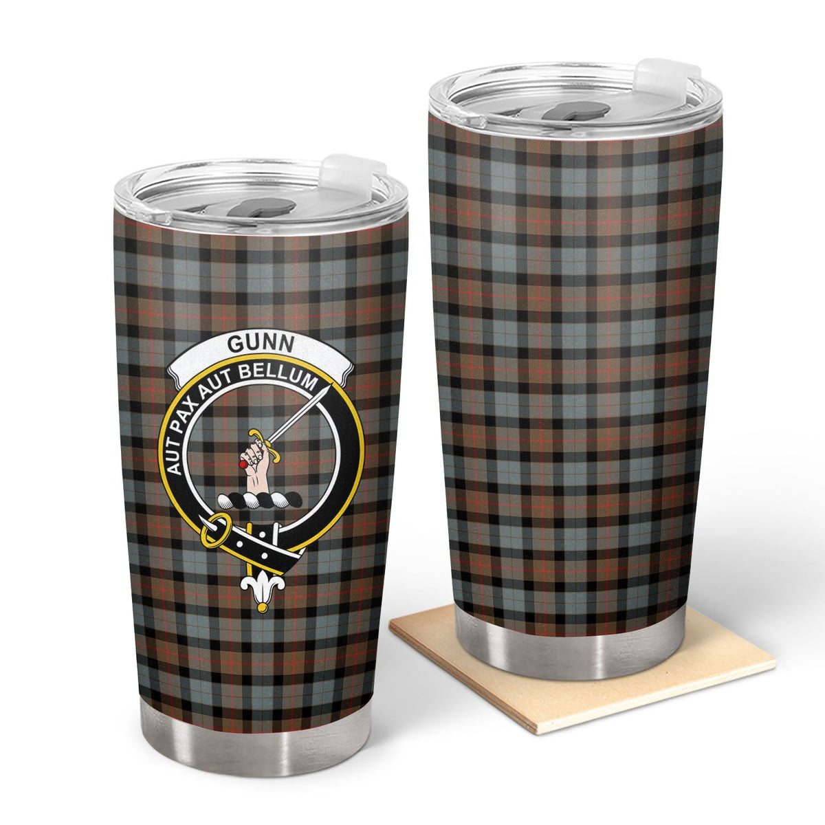 Clan Gunn Weathered Tartan Crest Tumbler GG48 Clan Gunn Tartan Today   