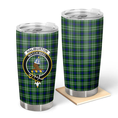 Clan Haliburton Tartan Crest Tumbler
