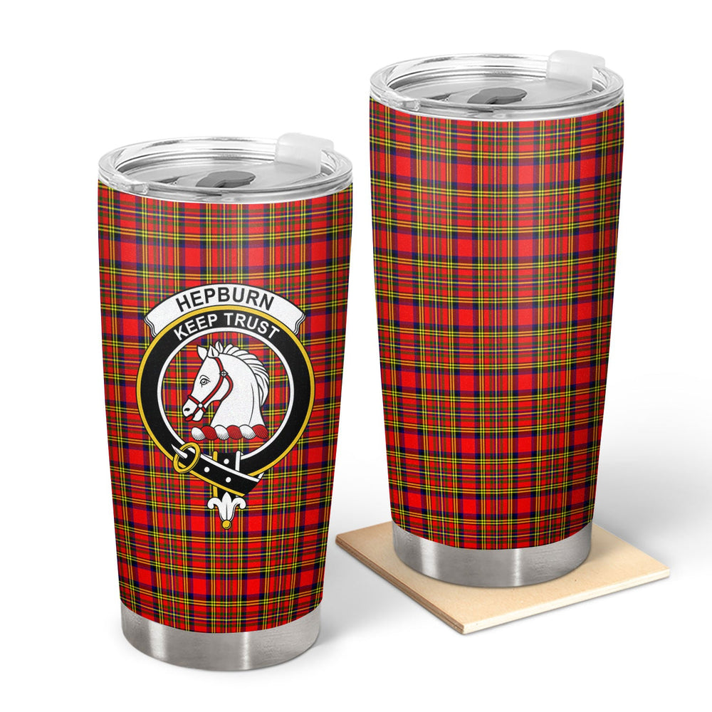 Clan Hepburn Tartan Crest Tumbler GN11 Clan Hepburn Tartan Today   