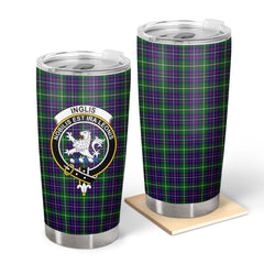 Clan Inglis Modern Tartan Crest Tumbler LN15 Clan Inglis Tartan Today   