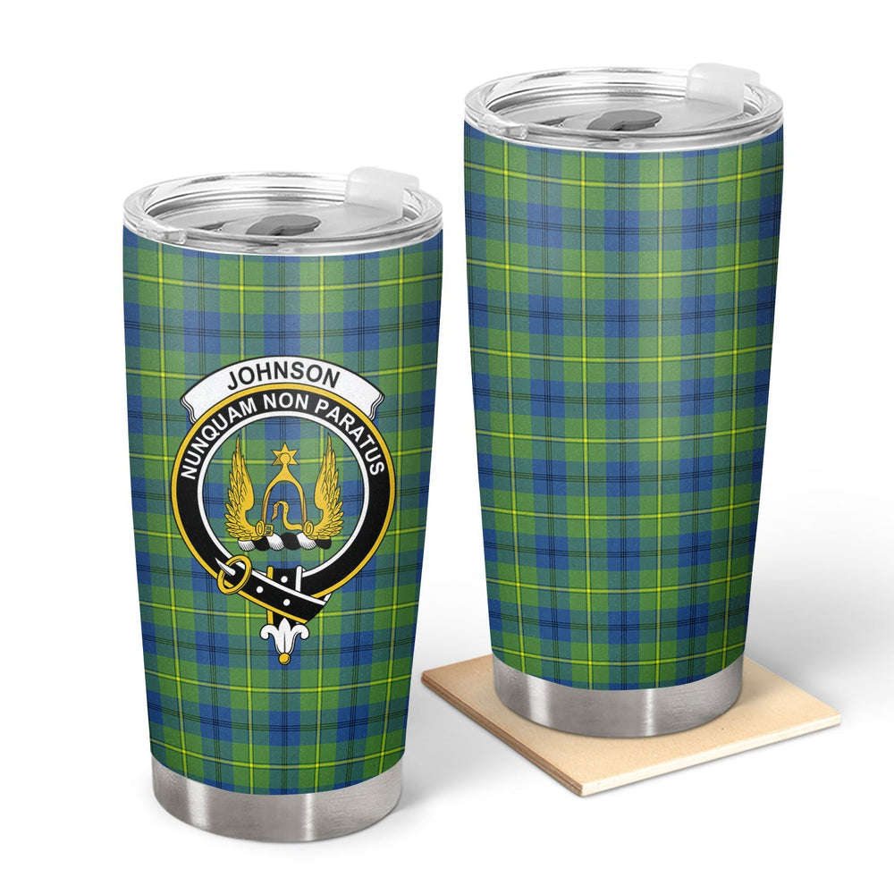 Clan Johnson Ancient Tartan Crest Tumbler HT85 Clan Hall Tartan Today   