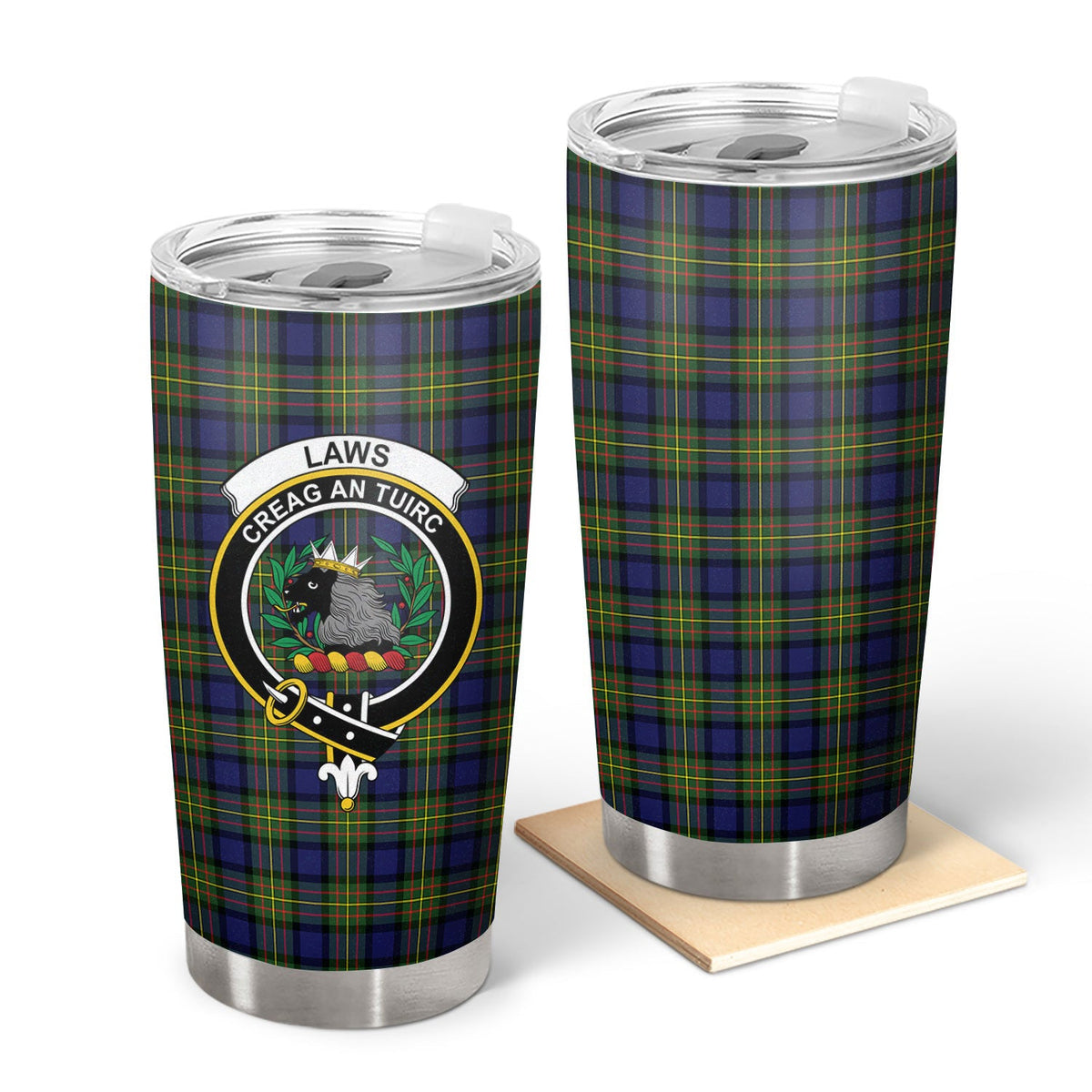 Clan Laws Tartan Crest Tumbler IC82 Clan Hall Tartan Today   