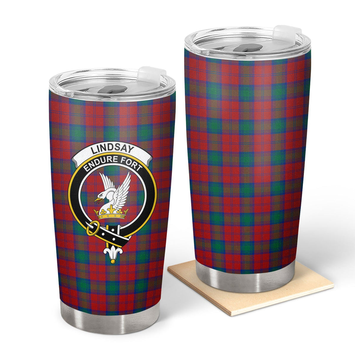 Clan Lindsay Modern Tartan Crest Tumbler KR32 Clan Lindsay Tartan Today   
