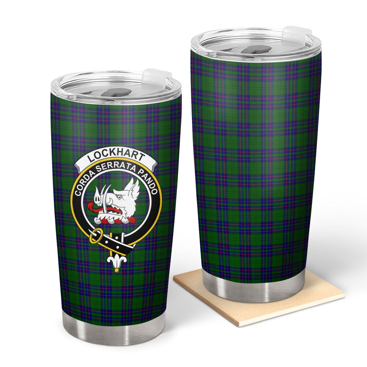 Clan Lockhart Modern Tartan Crest Tumbler CJ66 Clan Lockhart Tartan Today   