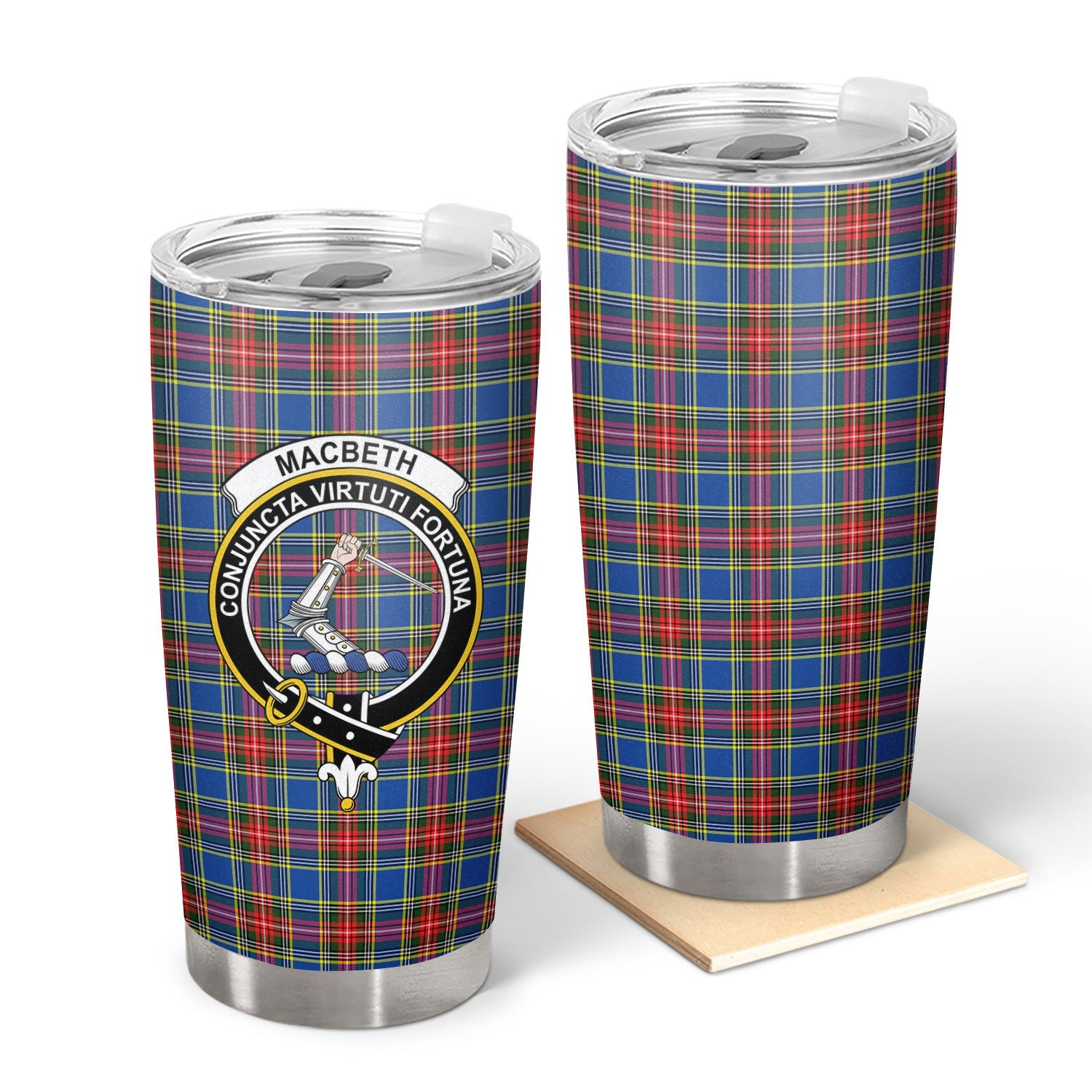 Clan MacBeth Modern Tartan Crest Tumbler HH98 Clan MacBeth Tartan Today   