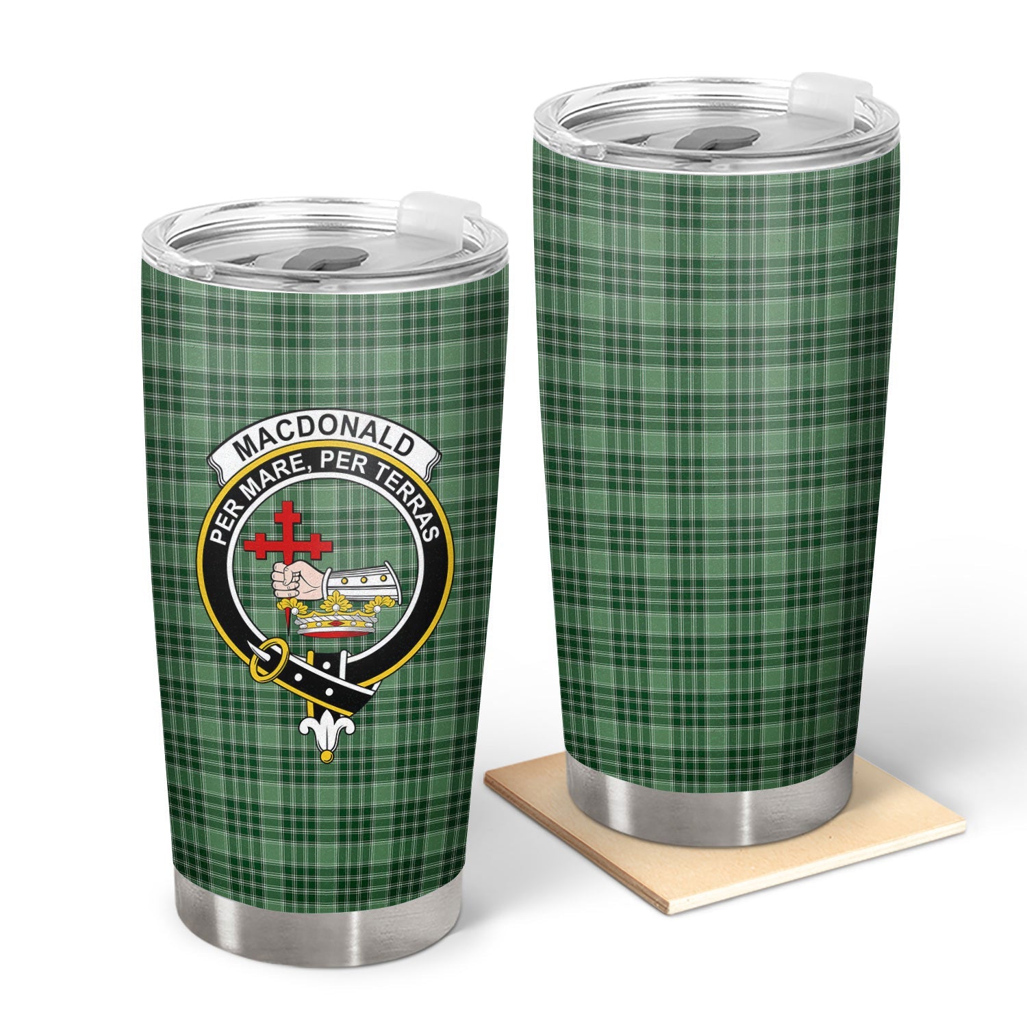Clan MacDonald Lord of the Isles Hunting Tartan Crest Tumbler VT74 Clan MacDonald Tartan Today   