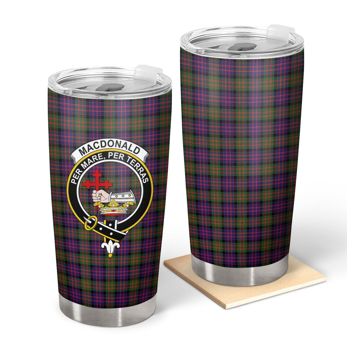 Clan MacDonald Modern Tartan Crest Tumbler OP55 Clan MacDonald Tartan Today   