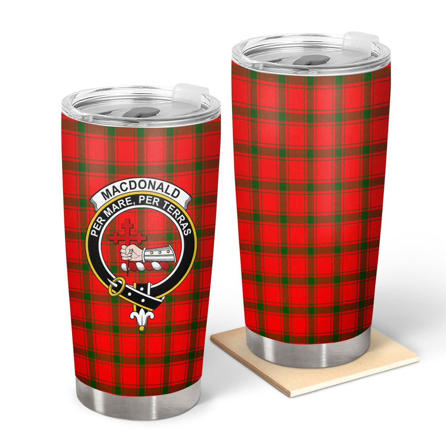 Clan MacDonald of Sleat Tartan Crest Tumbler