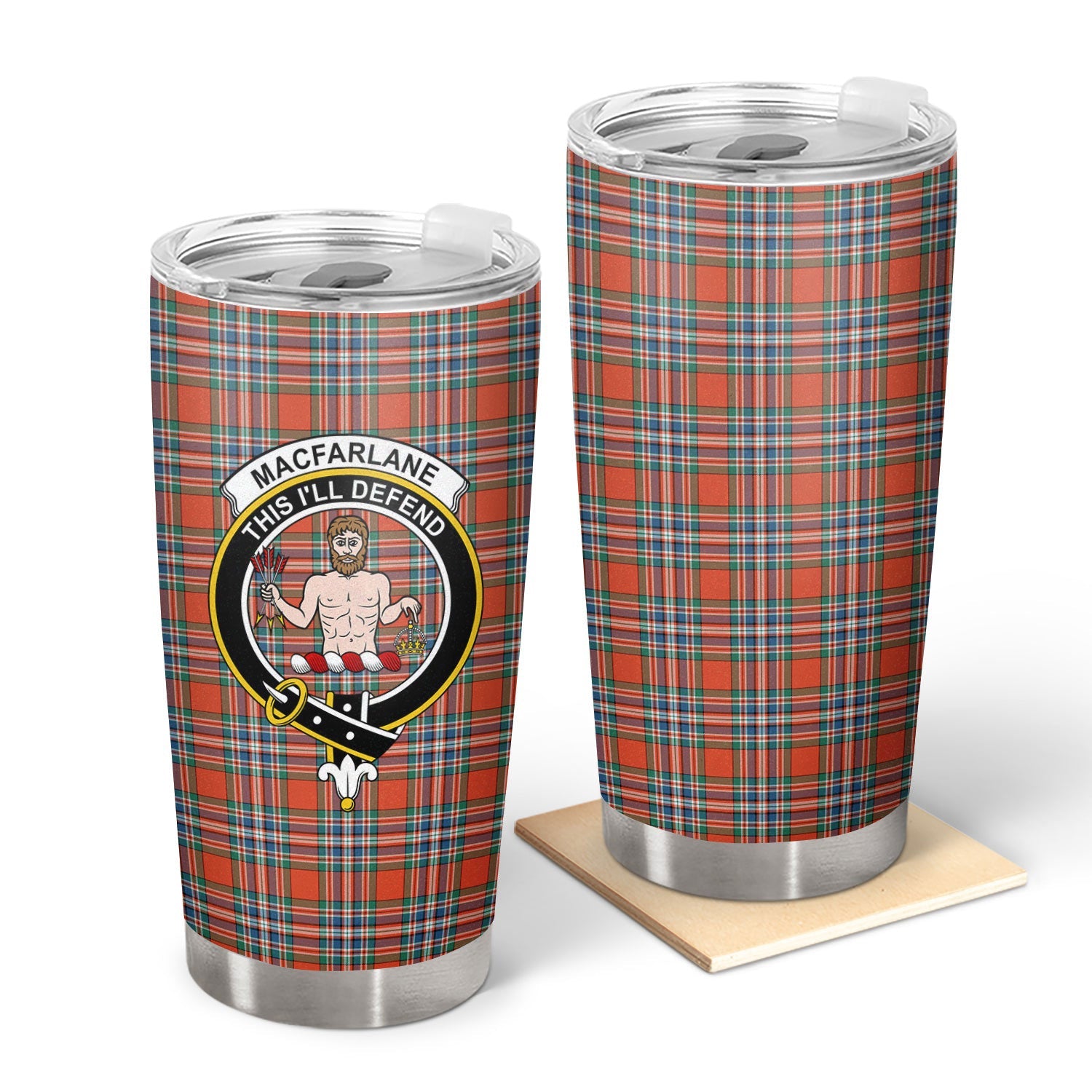 Clan MacFarlane Ancient Tartan Crest Tumbler VJ23 Clan MacFarlane Tartan Today   