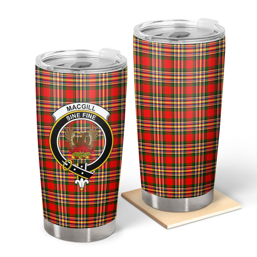 Clan MacGill Modern Tartan Crest Tumbler