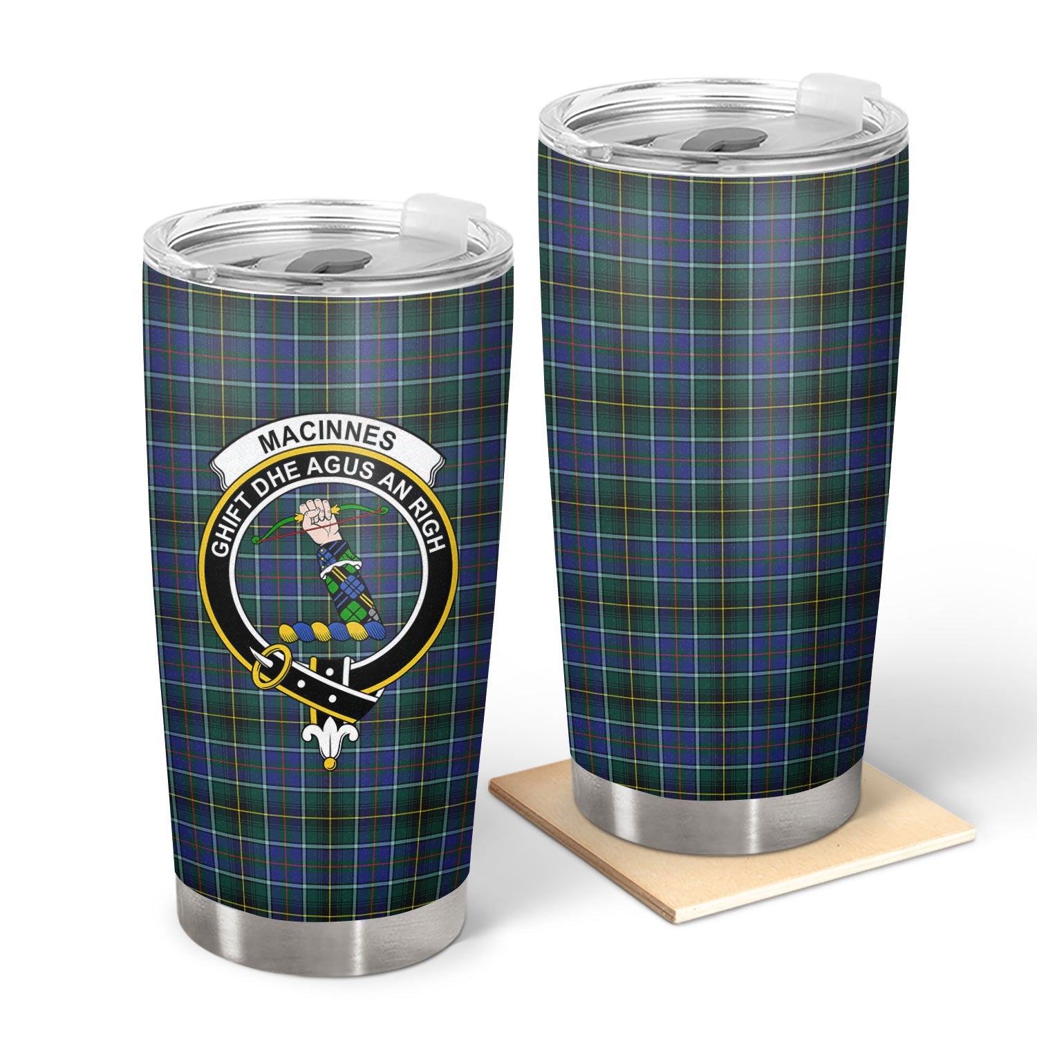 Clan MacInnes Modern Tartan Crest Tumbler NH69 Clan MacInnes Tartan Today   