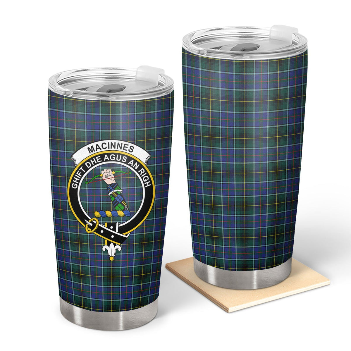 Clan MacInnes Modern Tartan Crest Tumbler NH69 Clan MacInnes Tartan Today   