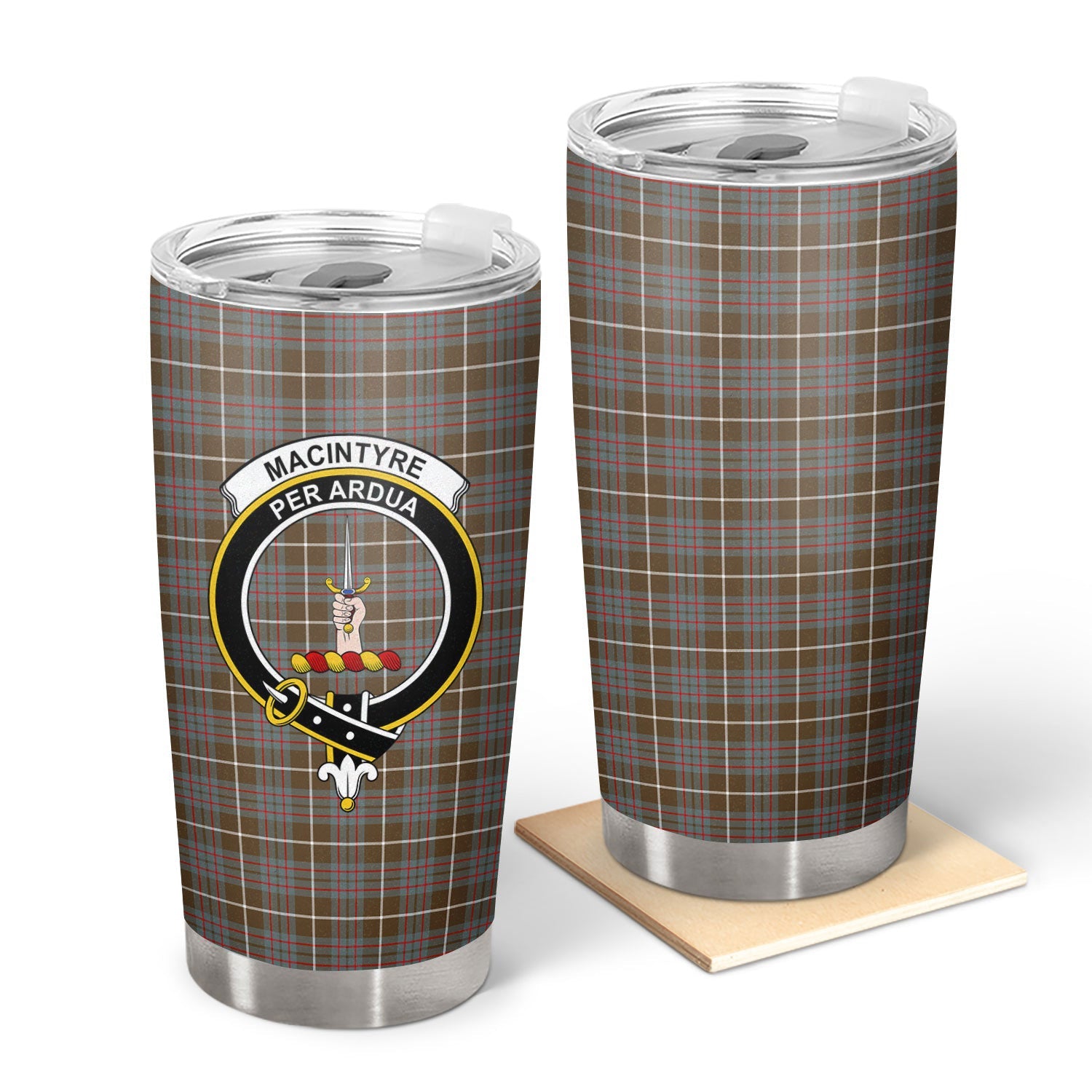 Clan MacIntyre Hunting Weathered Tartan Crest Tumbler KC92 Clan MacIntyre Tartan Today   