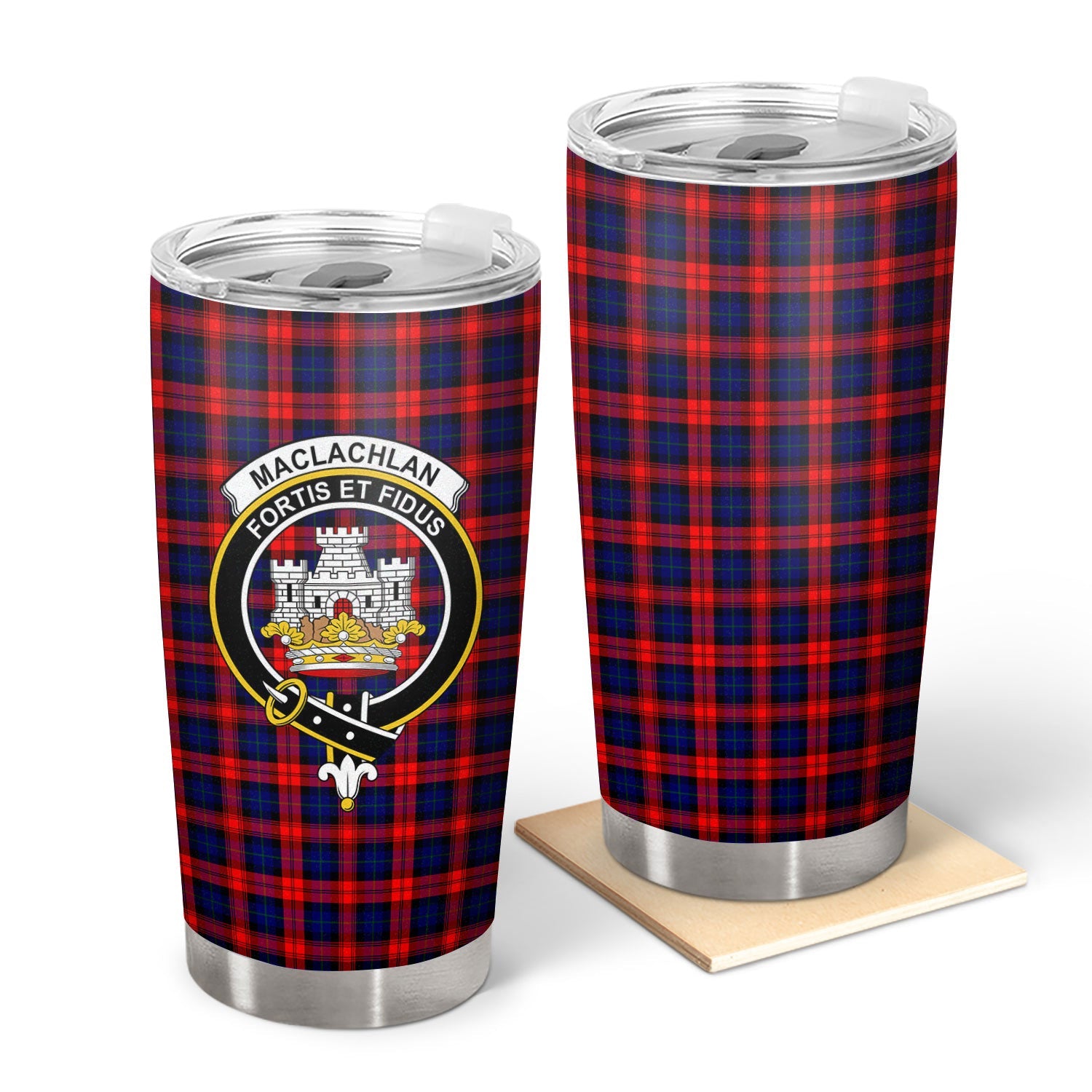 Clan MacLachlan Modern Tartan Crest Tumbler WS32 Clan Hall Tartan Today   