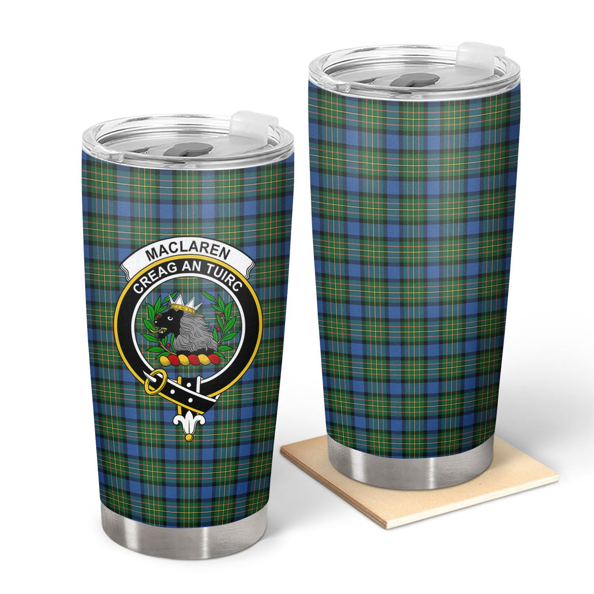 Clan MacLaren Ancient Tartan Crest Tumbler AC71 Clan Hall Tartan Today   