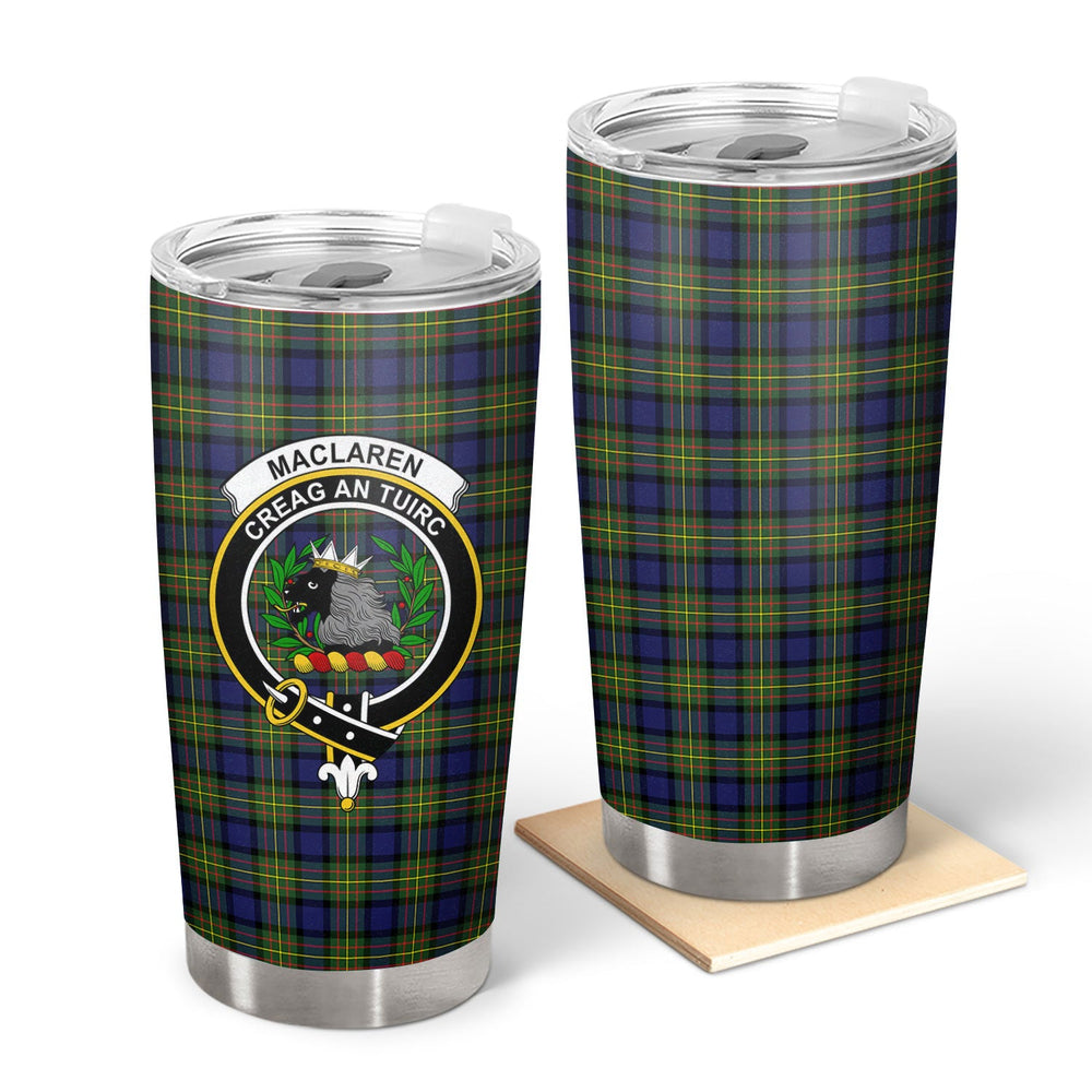 Clan MacLaren Modern Tartan Crest Tumbler JM56 Clan Hall Tartan Today   