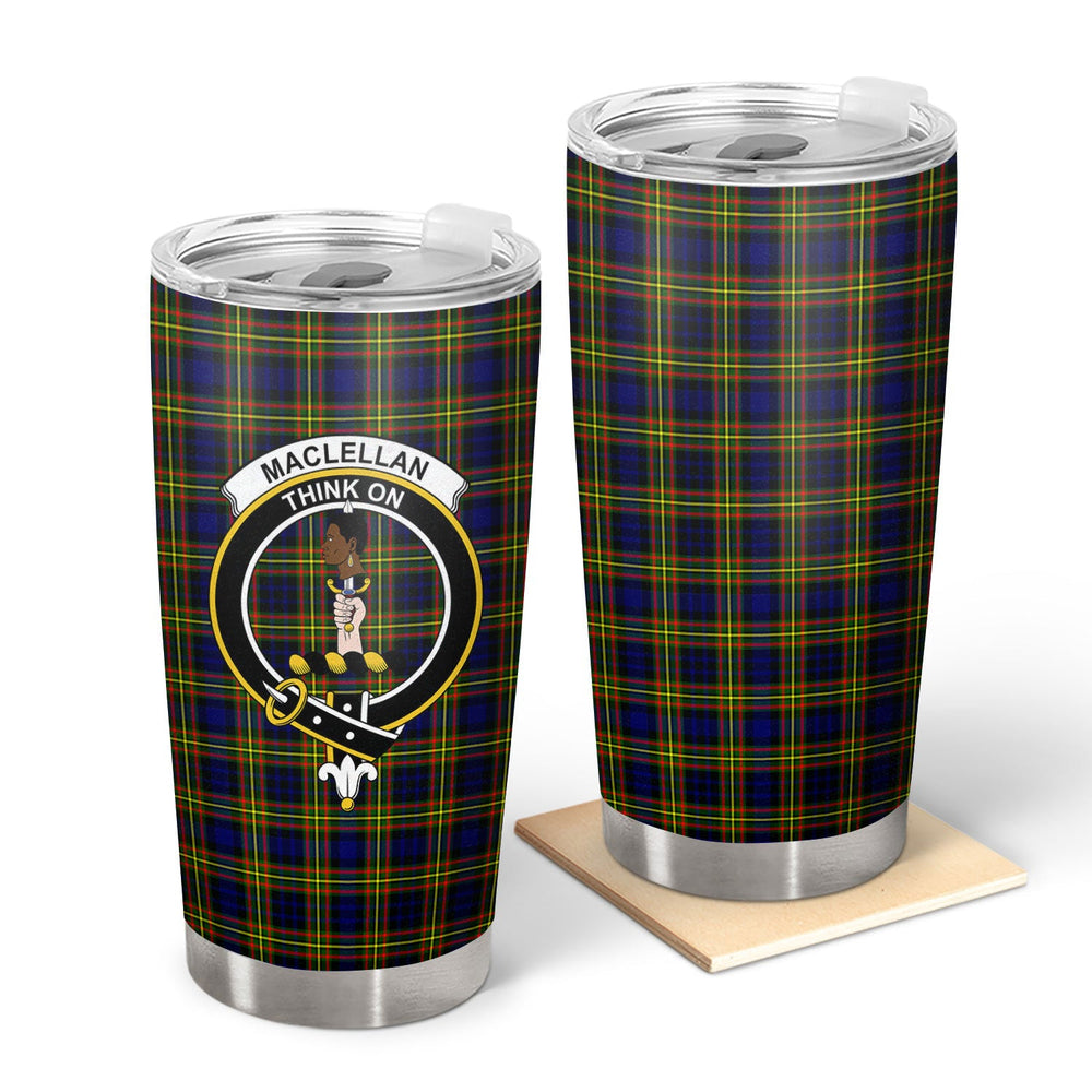 Clan MacLellan Modern Tartan Crest Tumbler FK36 Clan Hall Tartan Today   