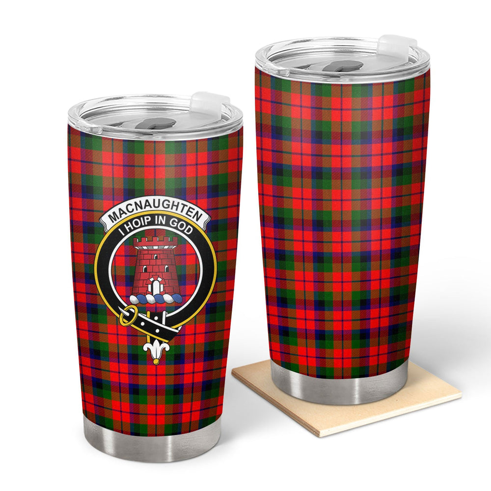 Clan MacNaughten Tartan Crest Tumbler SS35 Clan Hall Tartan Today   