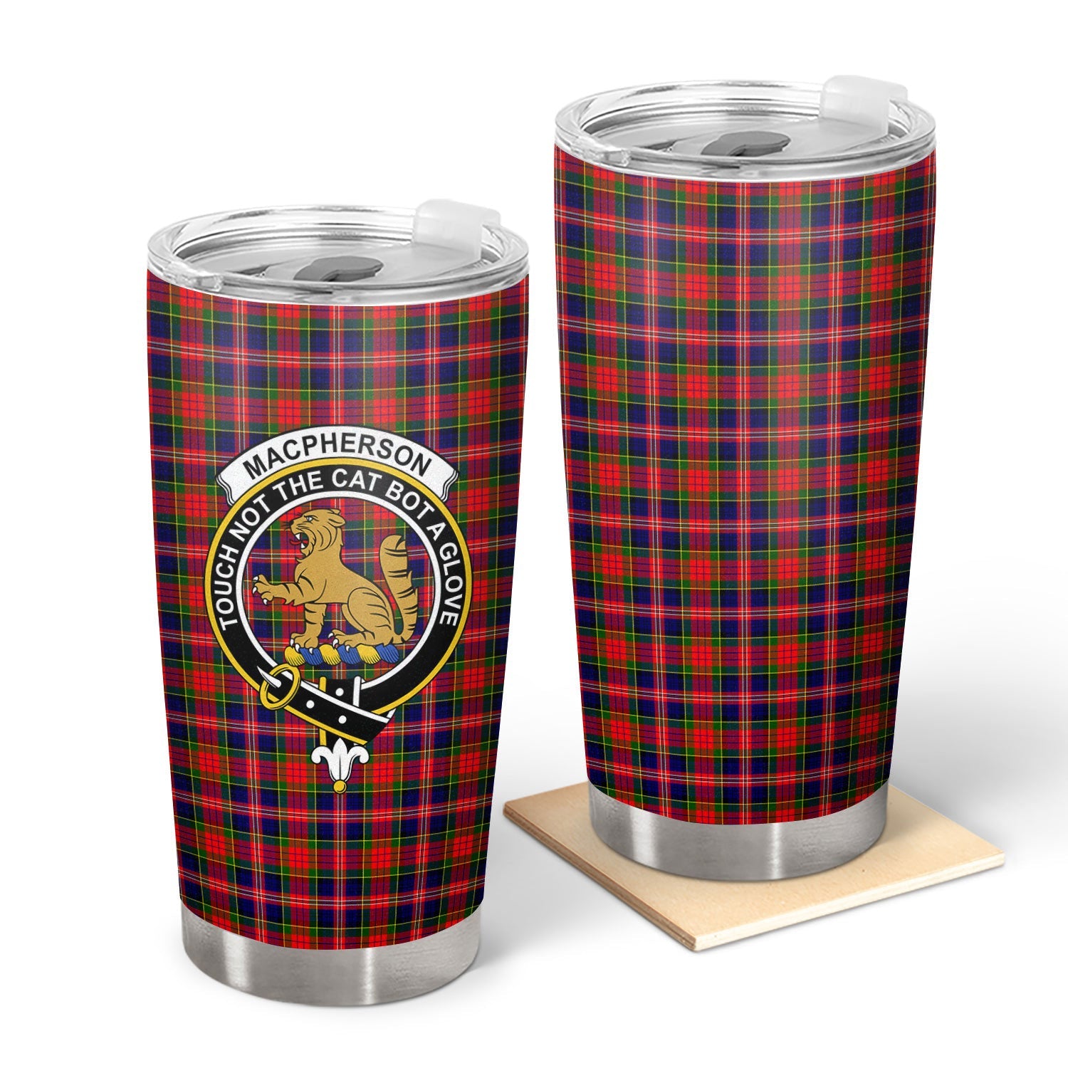 Clan MacPherson Modern Tartan Crest Tumbler RX18 Clan MacPherson Tartan Today   