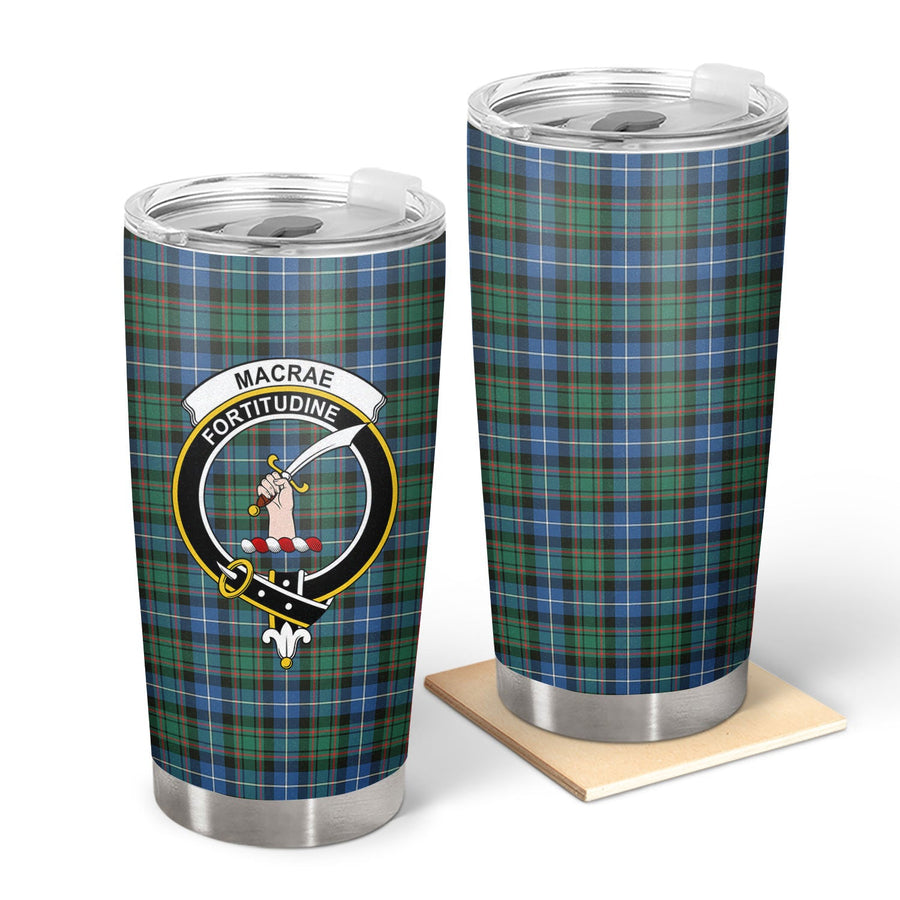 Clan MacRae Hunting Ancient Tartan Crest Tumbler