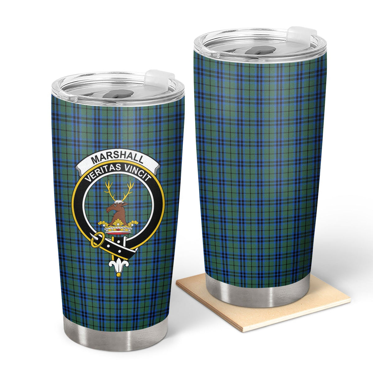 Clan Marshall Tartan Crest Tumbler QH39 Clan Mar Tartan Today   
