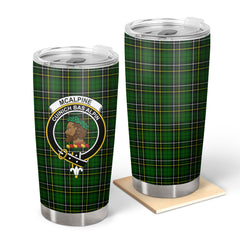 Clan McAlpine Modern Tartan Crest Tumbler TZ89 Clan Hall Tartan Today   