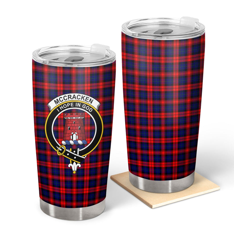 Clan McCracken Tartan Crest Tumbler SF55 Clan Hall Tartan Today   