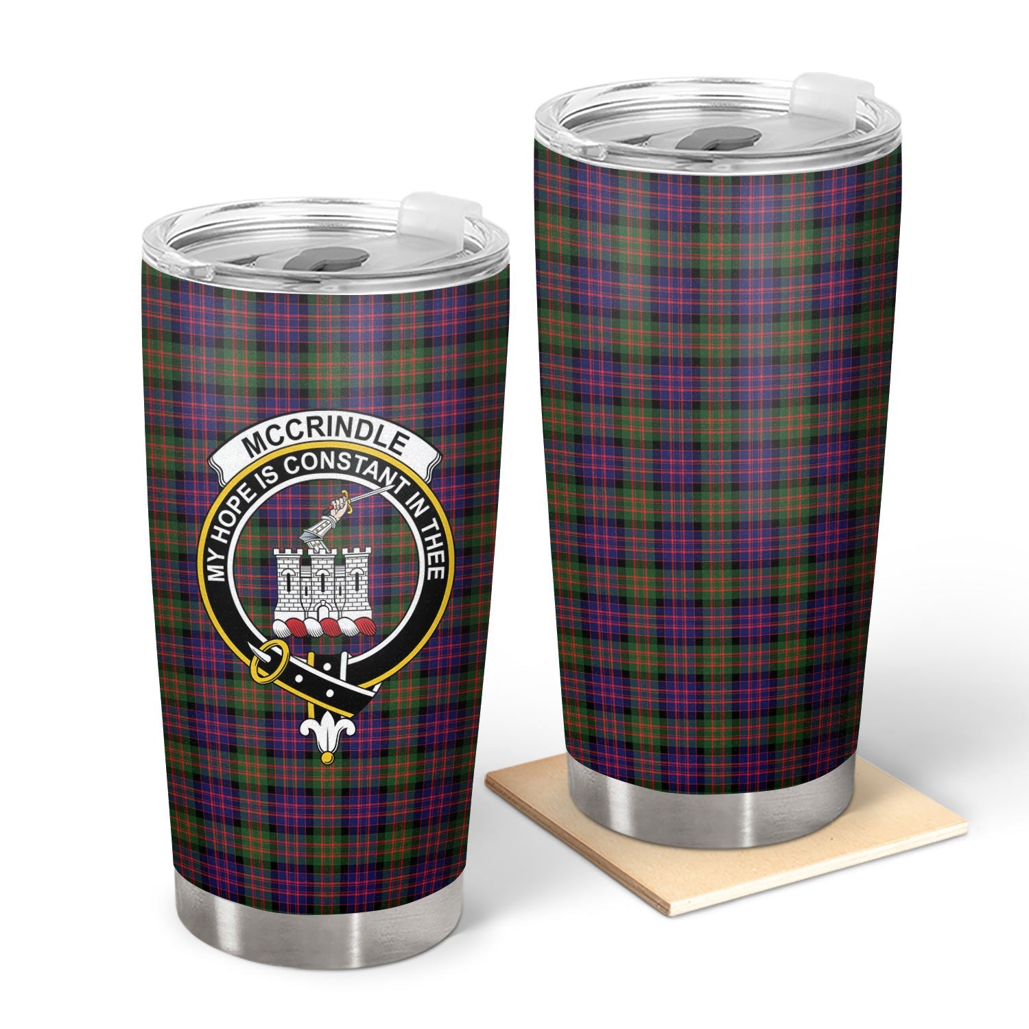 Clan McCrindle Tartan Crest Tumbler II13 Clan Hall Tartan Today   