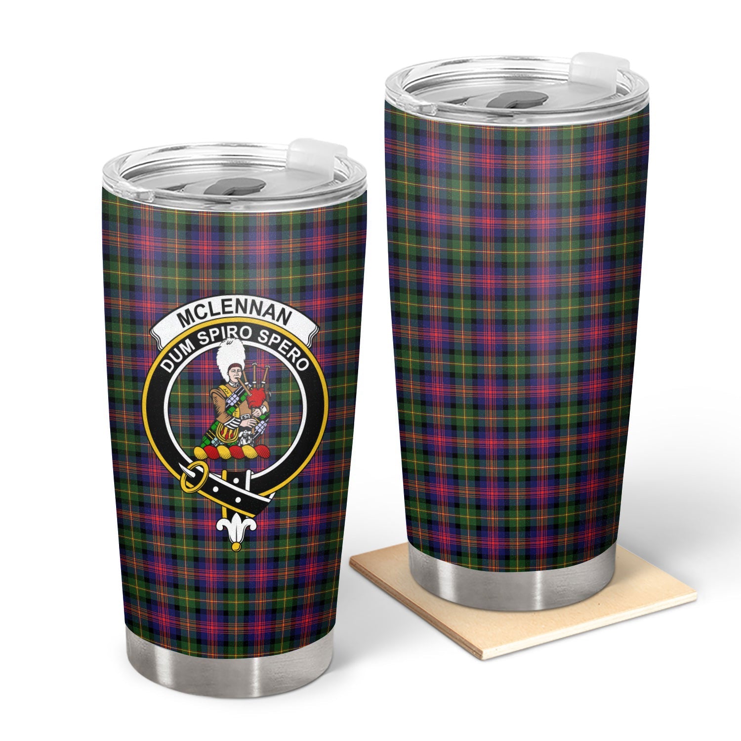 Clan McLellan Modern Tartan Crest Tumbler IB28 Clan Hall Tartan Today   