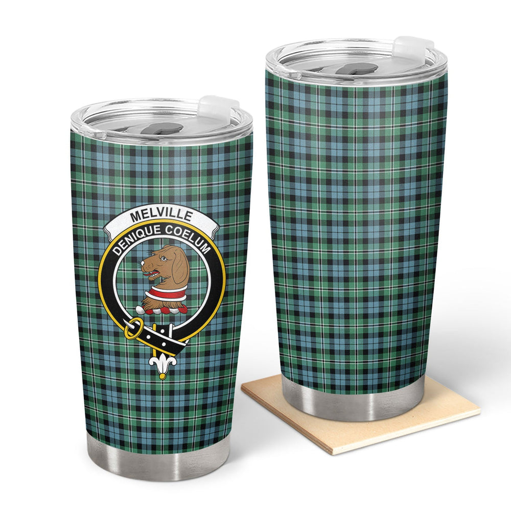 Clan Melville Tartan Crest Tumbler DA88 Clan Melville Tartan Today   