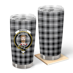 Clan Menzies Black _ White Modern Tartan Crest Tumbler XA15 Clan Menzies Tartan Today   