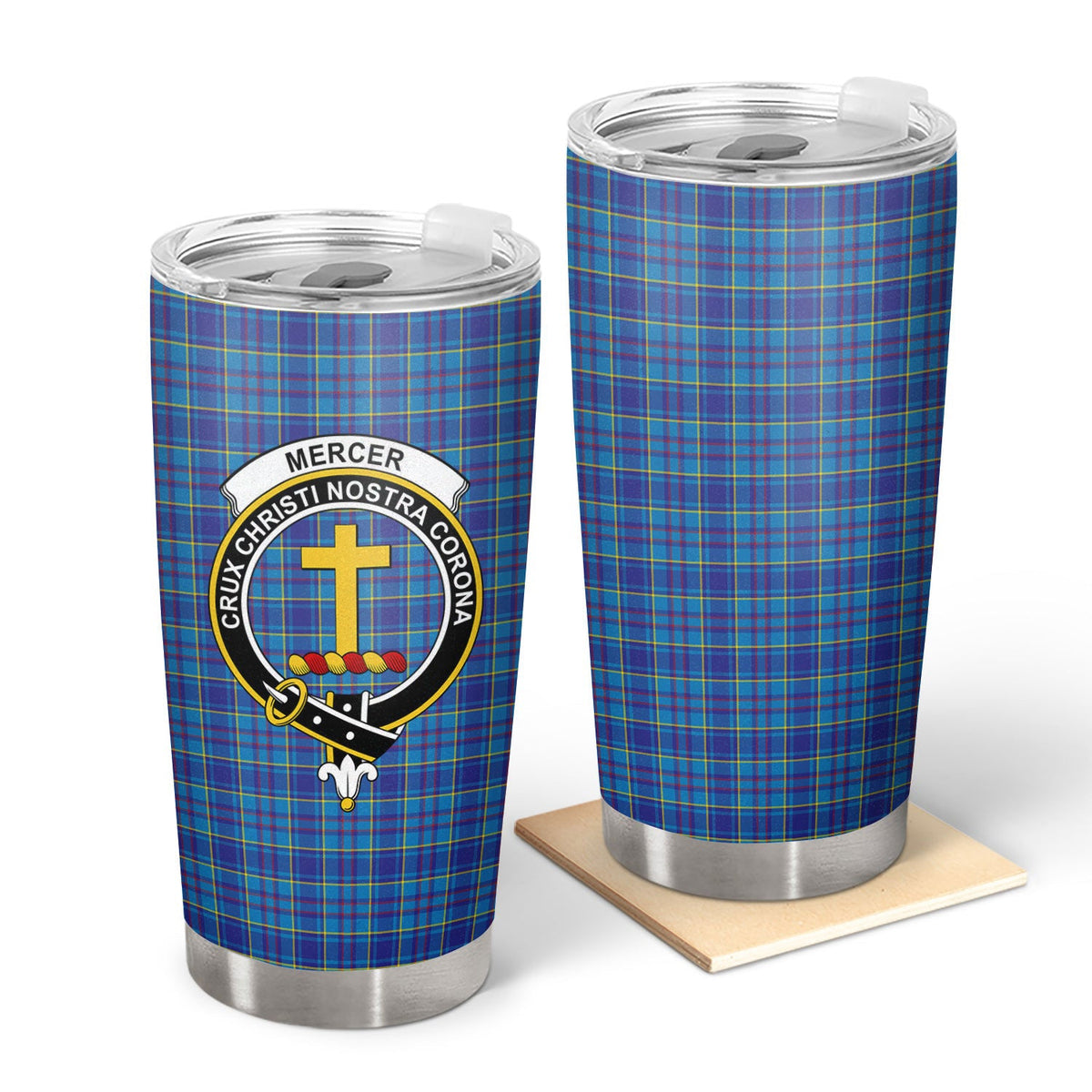 Clan Mercer Modern Tartan Crest Tumbler XD23 Clan Mercer Tartan Today   