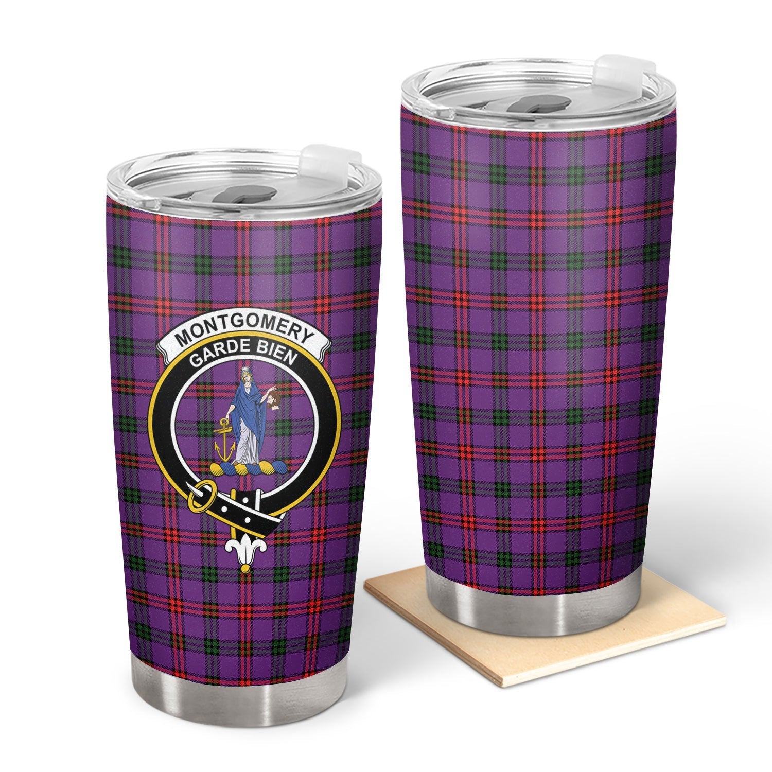 Clan Montgomery Modern Tartan Crest Tumbler FG21 Clan Montgomery Tartan Today   