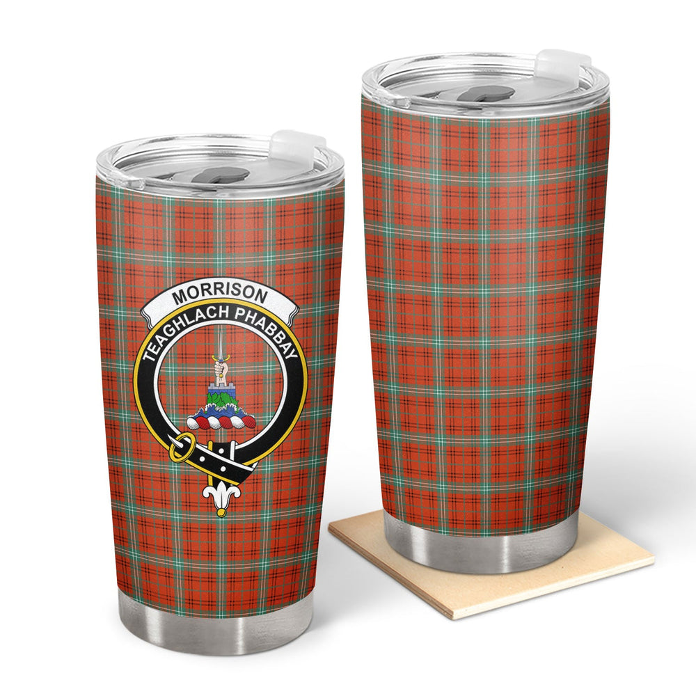 Clan Morrison Red Ancient Tartan Crest Tumbler JS67 Clan Morrison Tartan Today   