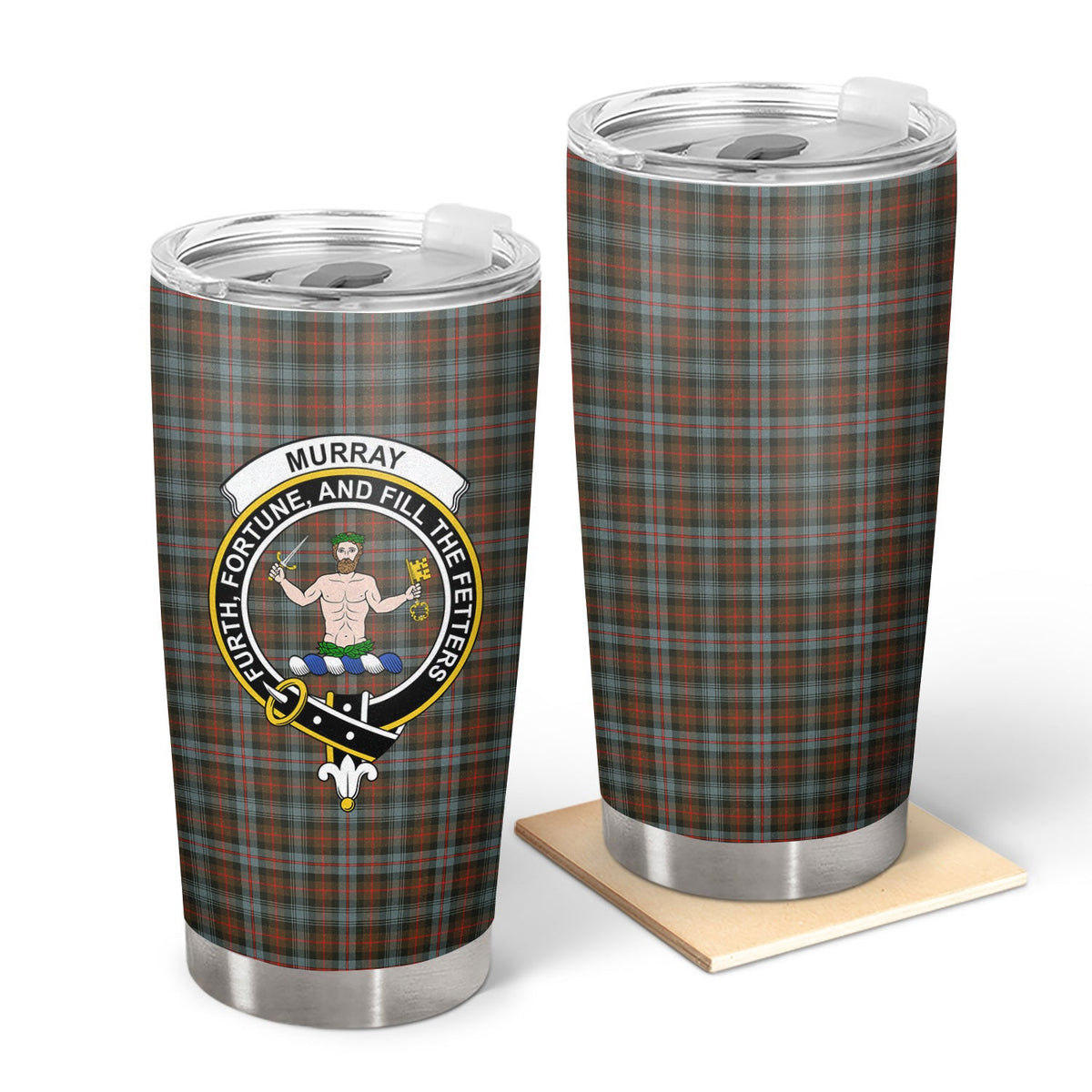 Clan Murray of Atholl Weathered Tartan Crest Tumbler QP71 Clan Murray Tartan Today   