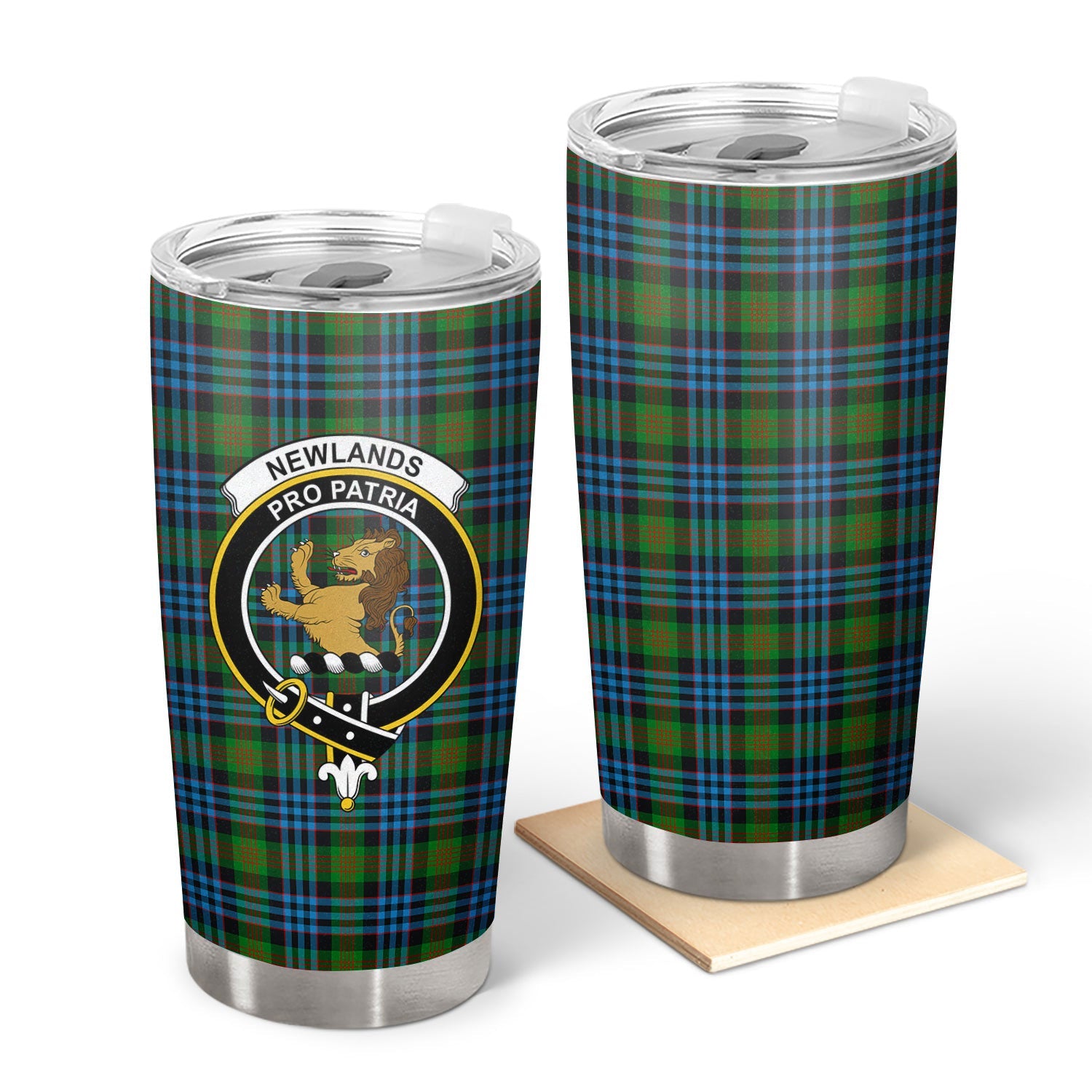 Clan Newlands Tartan Crest Tumbler KL46 Clan Newlands Tartan Today   