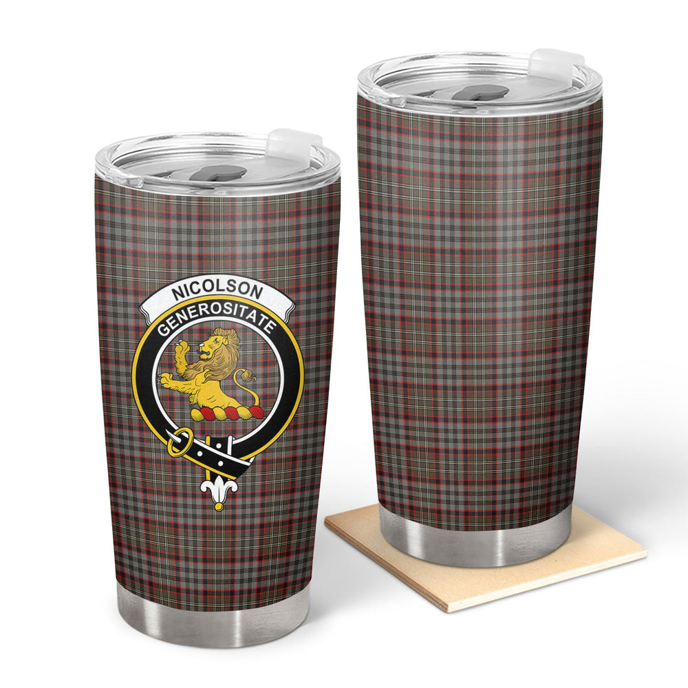 Clan Nicolson Hunting Weathered Tartan Crest Tumbler RK25 Clan Nicolson Tartan Today   