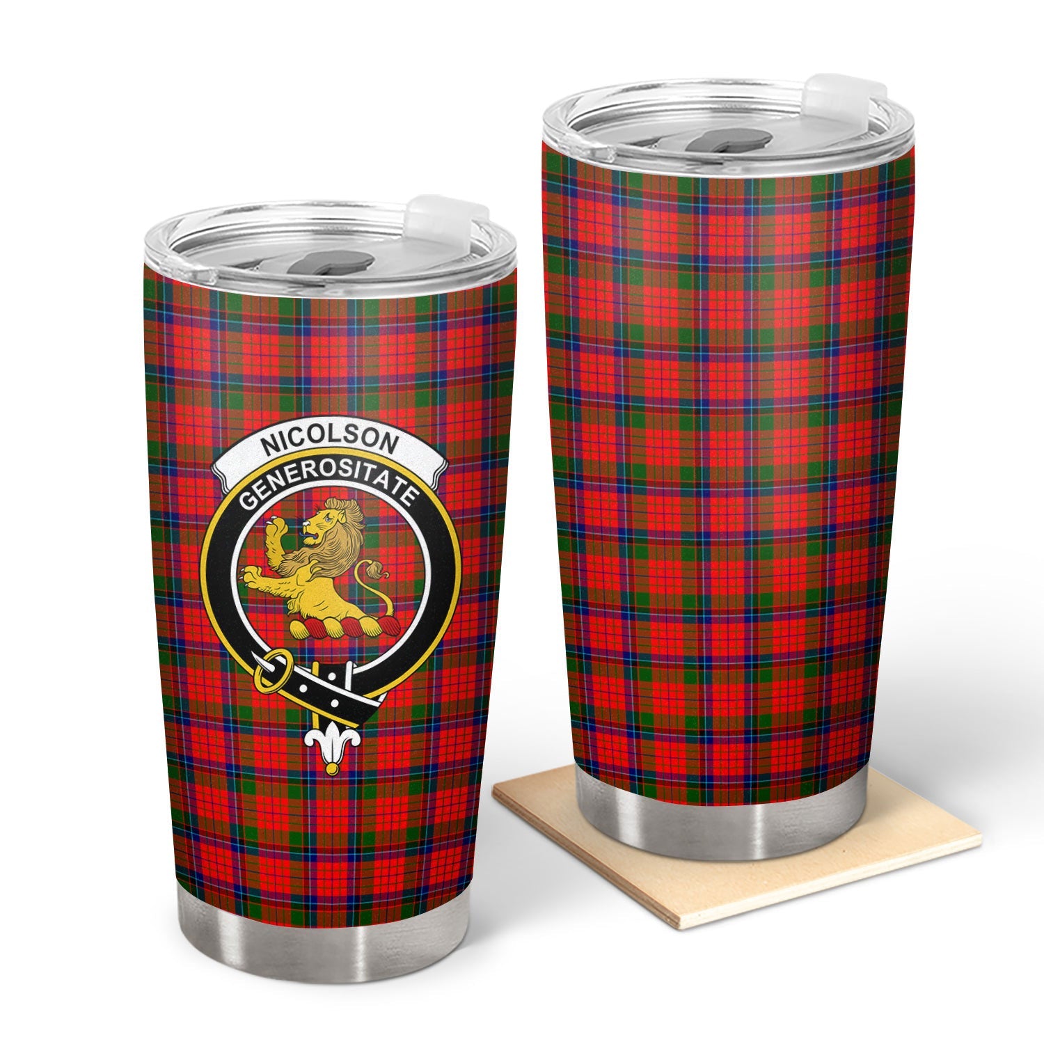 Clan Nicolson Modern Tartan Crest Tumbler LM85 Clan Nicolson Tartan Today   