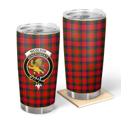 Clan Nicolson Modern Tartan Crest Tumbler LM85 Clan Nicolson Tartan Today   