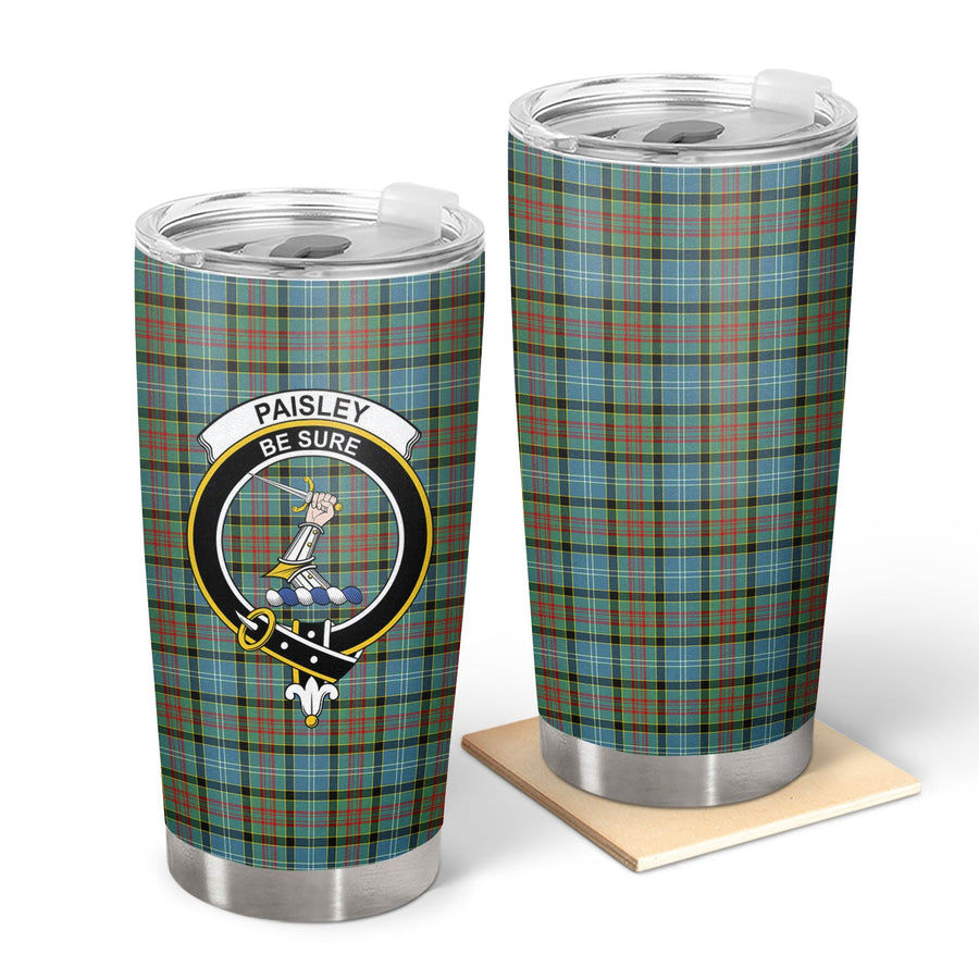 Clan Paisley District Tartan Crest Tumbler