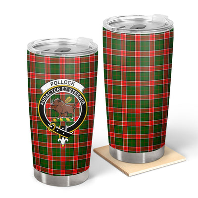 Clan Pollock Tartan Crest Tumbler