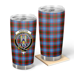 Clan Preston Tartan Crest Tumbler BW16 Clan Preston Tartan Today   