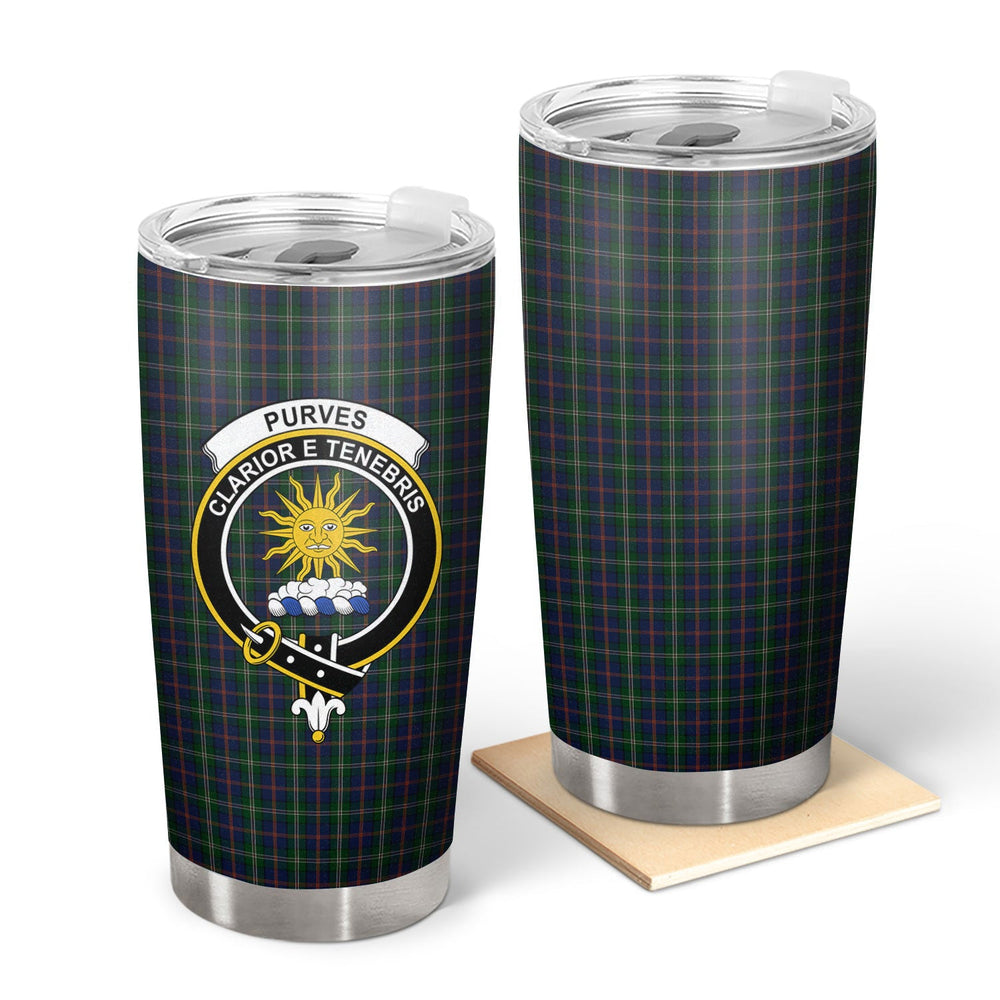 Clan Purves Tartan Crest Tumbler UK21 Clan Purves Tartan Today   