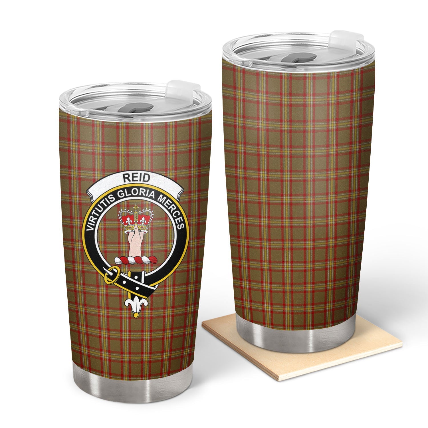 Clan Reid Ancient Tartan Crest Tumbler JA83 Clan Hall Tartan Today   