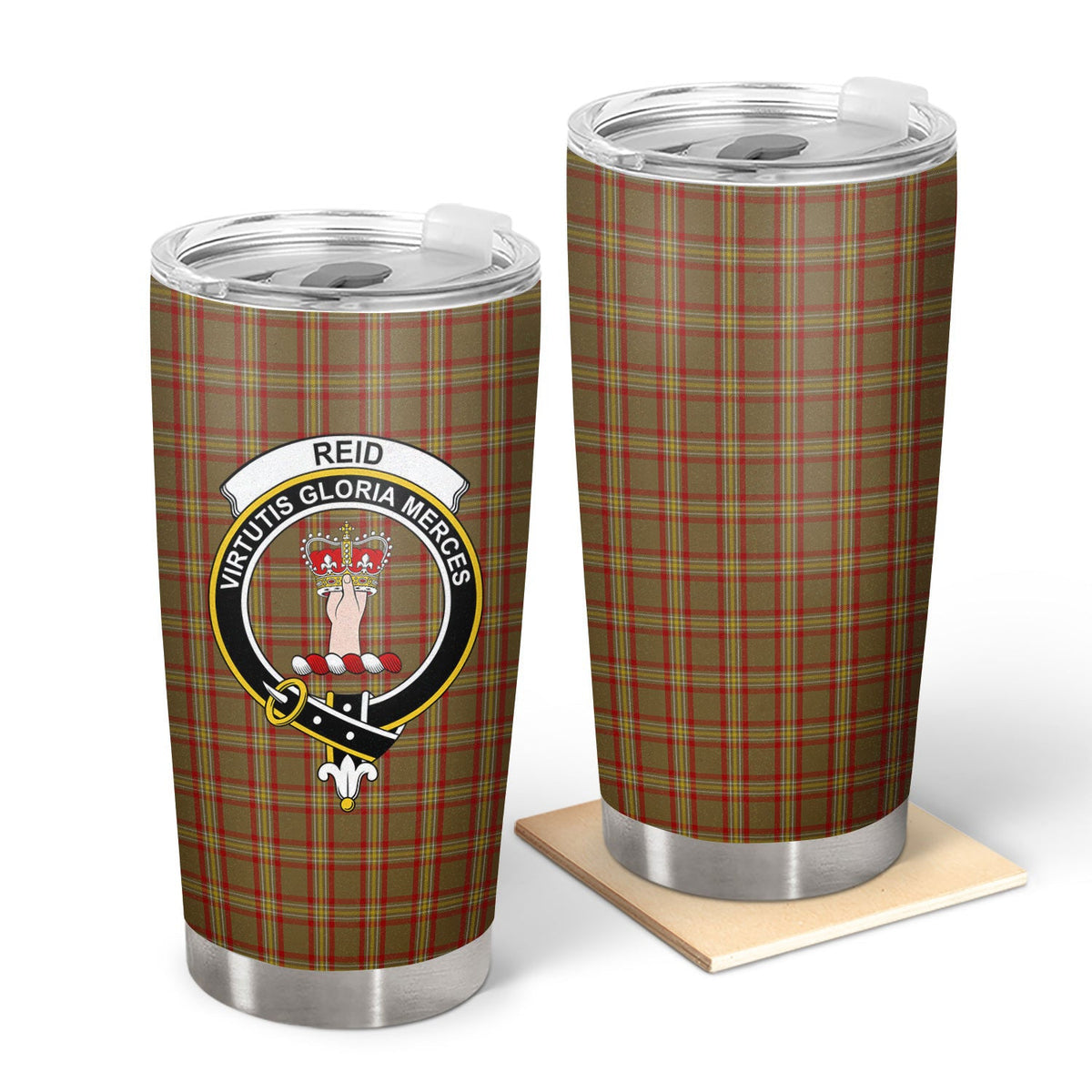 Clan Reid Ancient Tartan Crest Tumbler JA83 Clan Hall Tartan Today   