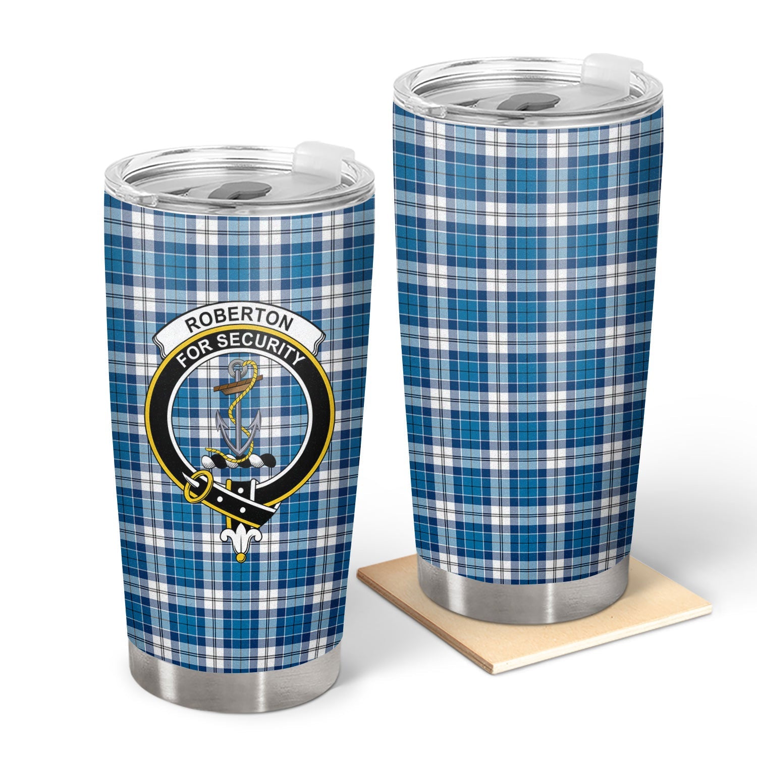 Clan Roberton Tartan Crest Tumbler BE35 Clan Roberton Tartan Today   