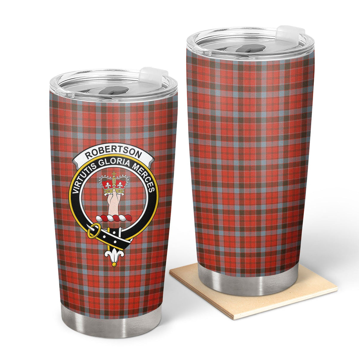 Clan Robertson Weathered Tartan Crest Tumbler CA66 Clan Robertson Tartan Today   
