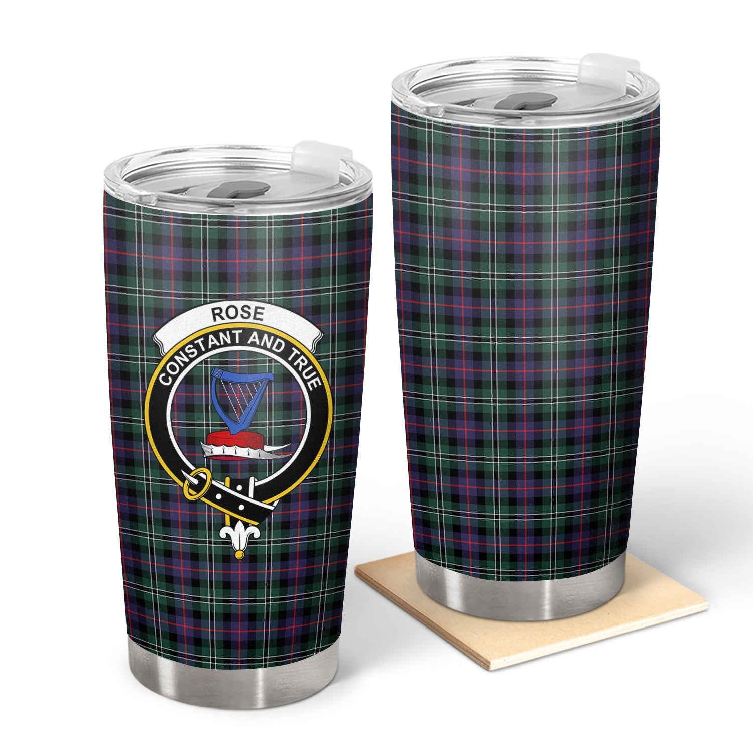 Clan Rose Hunting Modern Tartan Crest Tumbler HG18 Clan Rose Tartan Today   